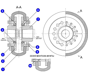 Муфта упругая 3536.10.01.260
