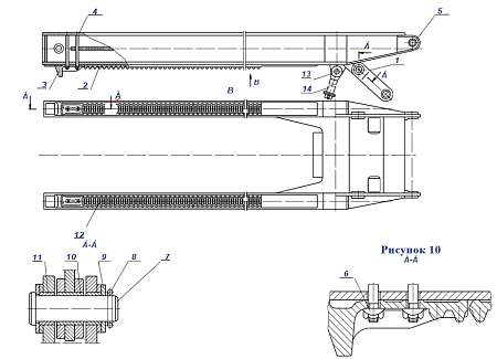 Рейка рукояти 1080.04.114-1